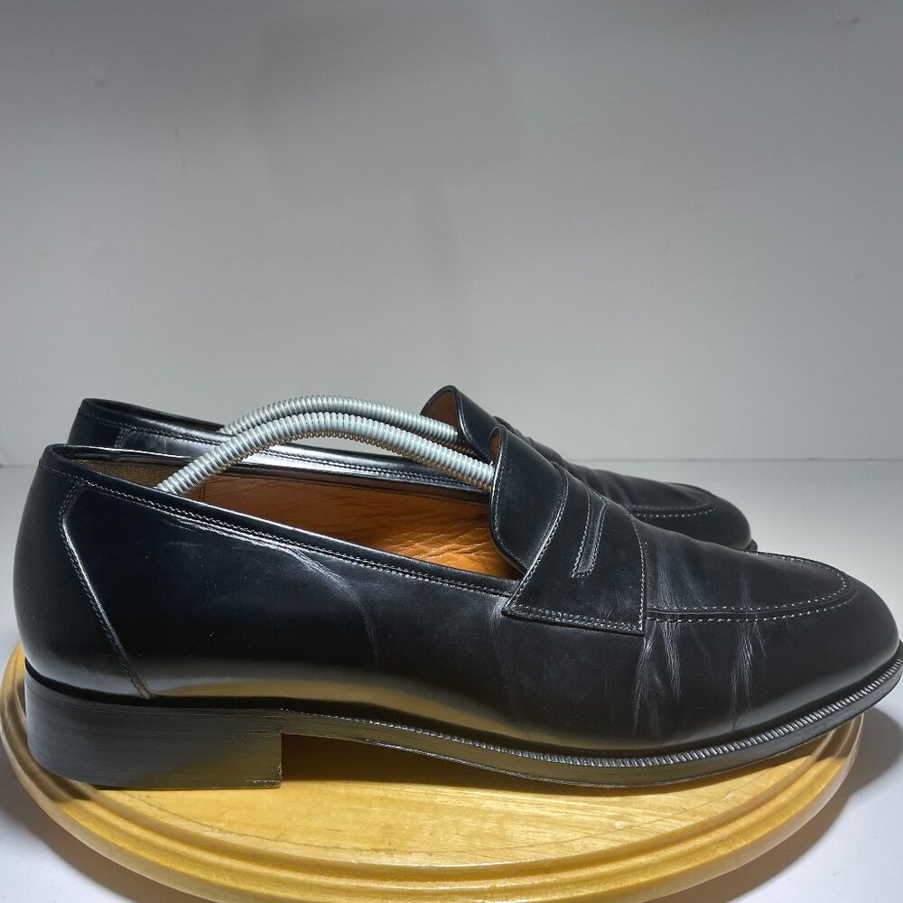 Salvatore Ferragamo Men’s Calf Leather Loafers Square Toe Size 11.5 Black